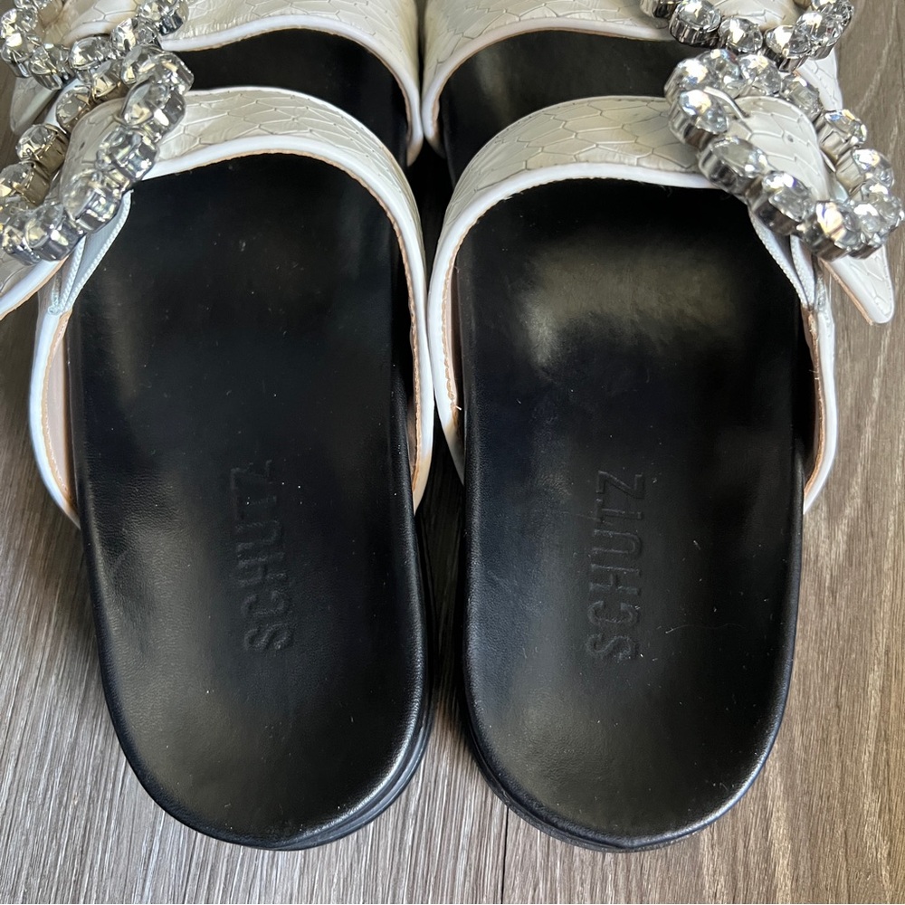 SCHUTZ Arial Sandals w/Rhinestone Buckles Size 9 - Picture 7 of 9